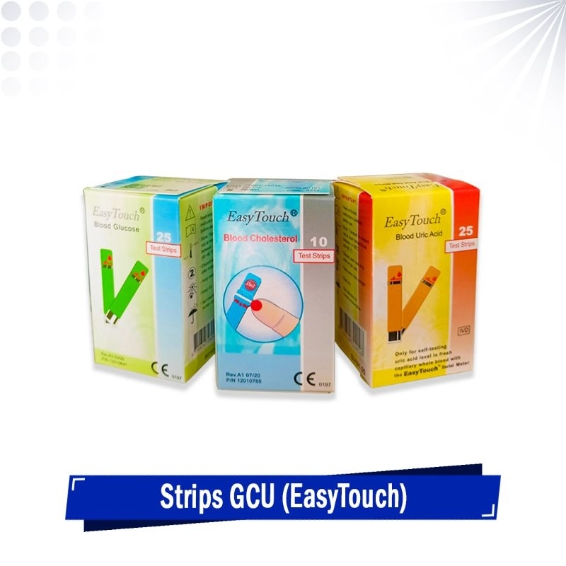 Strip Cek 3in1 Easy Touch Tes Stik Gula Darah Kolesterol Asam Urat EasyTouch
