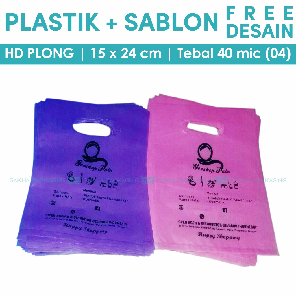 

Sablon Plastik HD Plong 15 x 24 cm | Custom Plastik Kresek Olshop Shopping Bag Plastik Plong 15x24