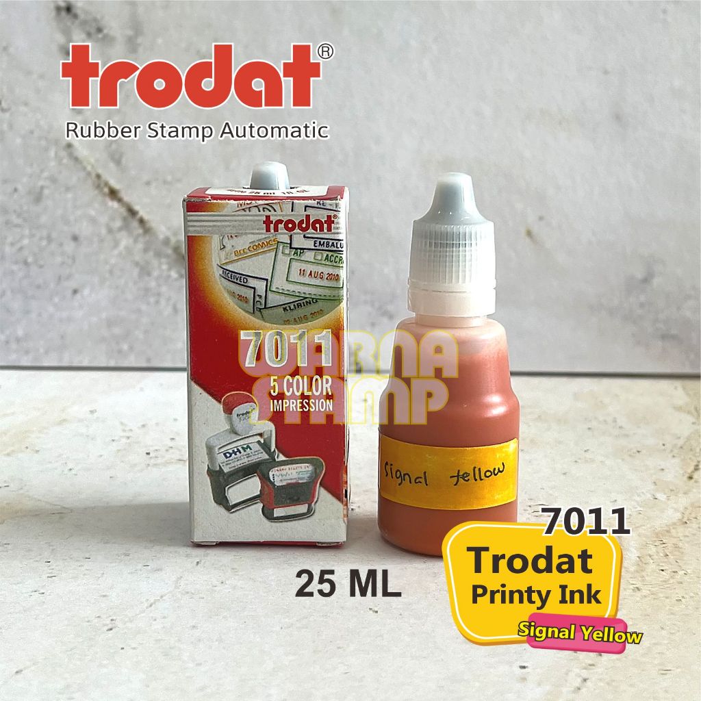 

TINTA STEMPEL TRODAT 7011 UKURAN 25 ML SIGNAL YELLOW / TINTA ORIGINAL TRODAT / TINTA STEMPEL BAHAN KERTAS