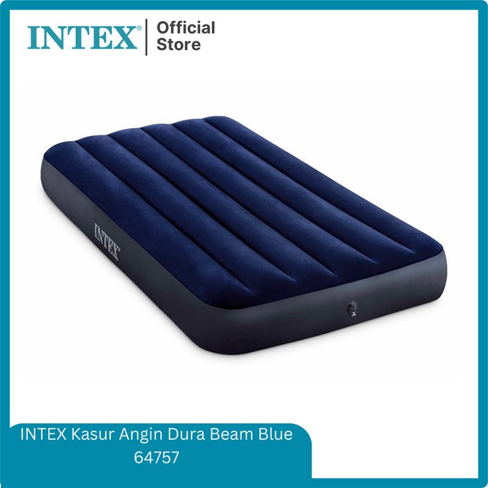 Intex 64757 - kasur angin intex durabeam standart blue - kasur angin twin
