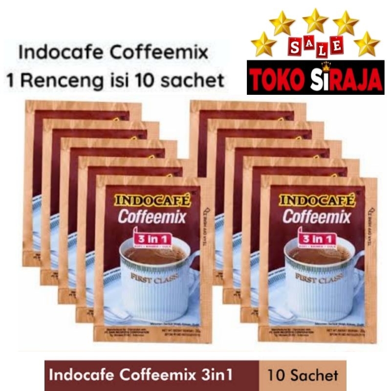 

INDOCAFE COFFEMIX 1 RENCENG 10 SACHET / KOPI INDOCAFE COFEMIX 3 IN 1 ISI 10 BUNGKUS