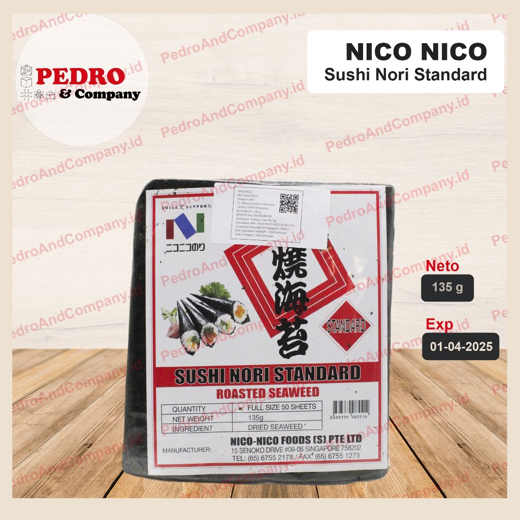 

Nico nico sushi nori standard roasted seaweed 135 gram - rumput laut