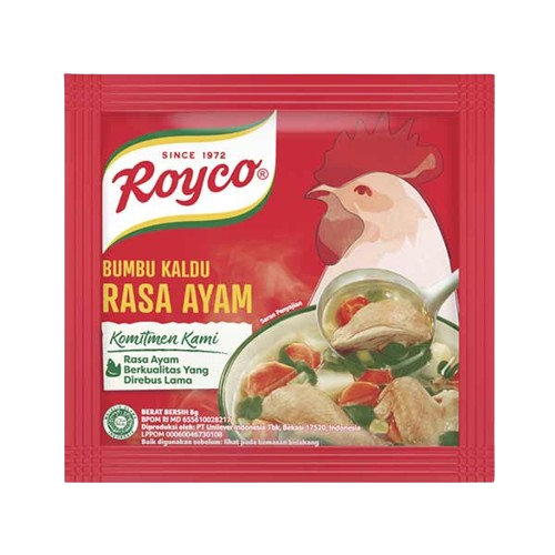 

ECER ROYCO Kaldu AYAM Bumbu Penyedap Rasa 8g