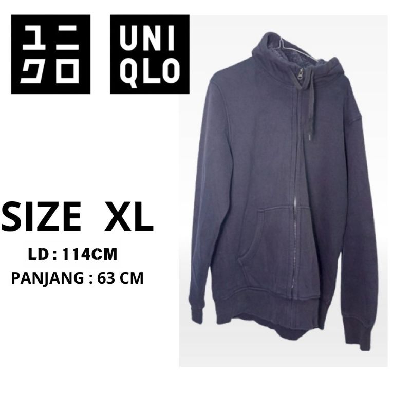HOODIE ZIPPER BULU BRAND UNIQLO (SECOND)