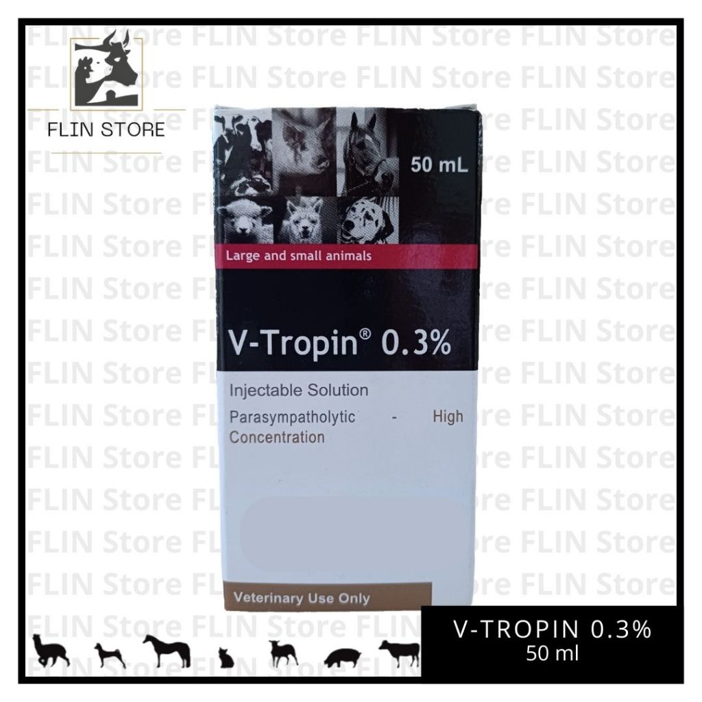 V-Tropin 0,3% Agrovet 50 ml – Antropin untuk hewan anjing, sapi, kuda, kerbau, kambing, kucing, anti
