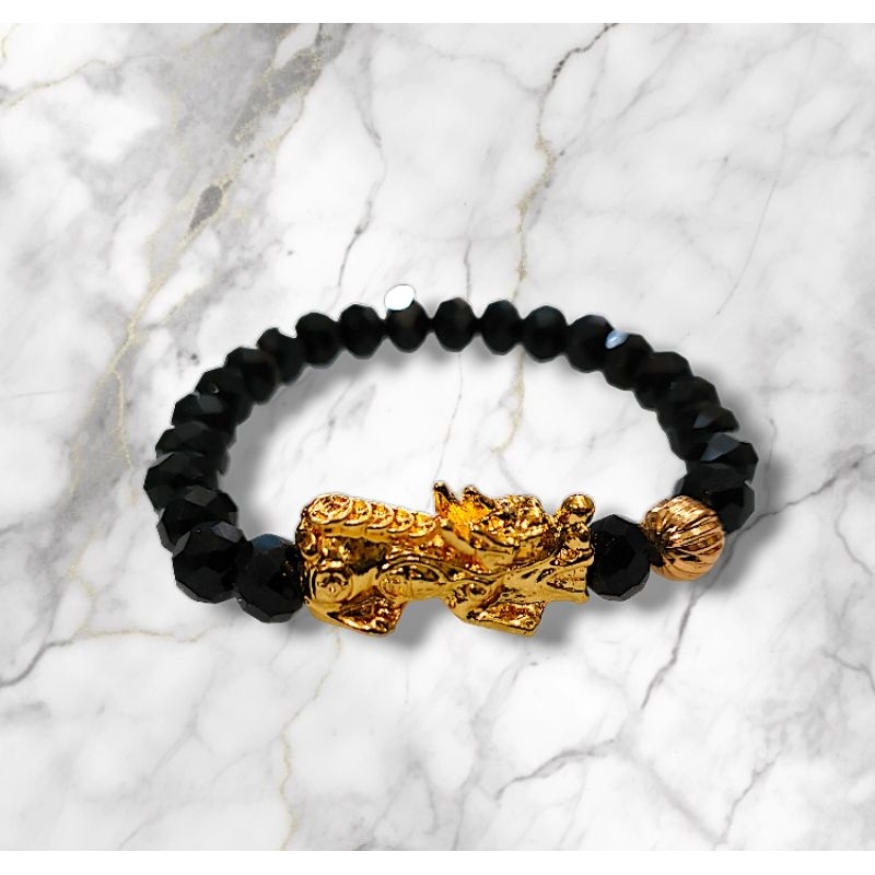 Gelang Pixiu Dewasa Naga Gold Kristal Original