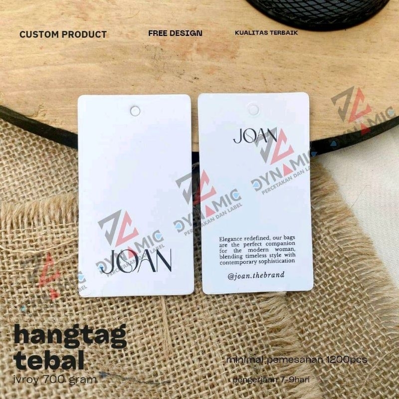 

(Free Desain) label hangtag custom/Label pakaian/Label kertas ivory/Label merek/Label gantung