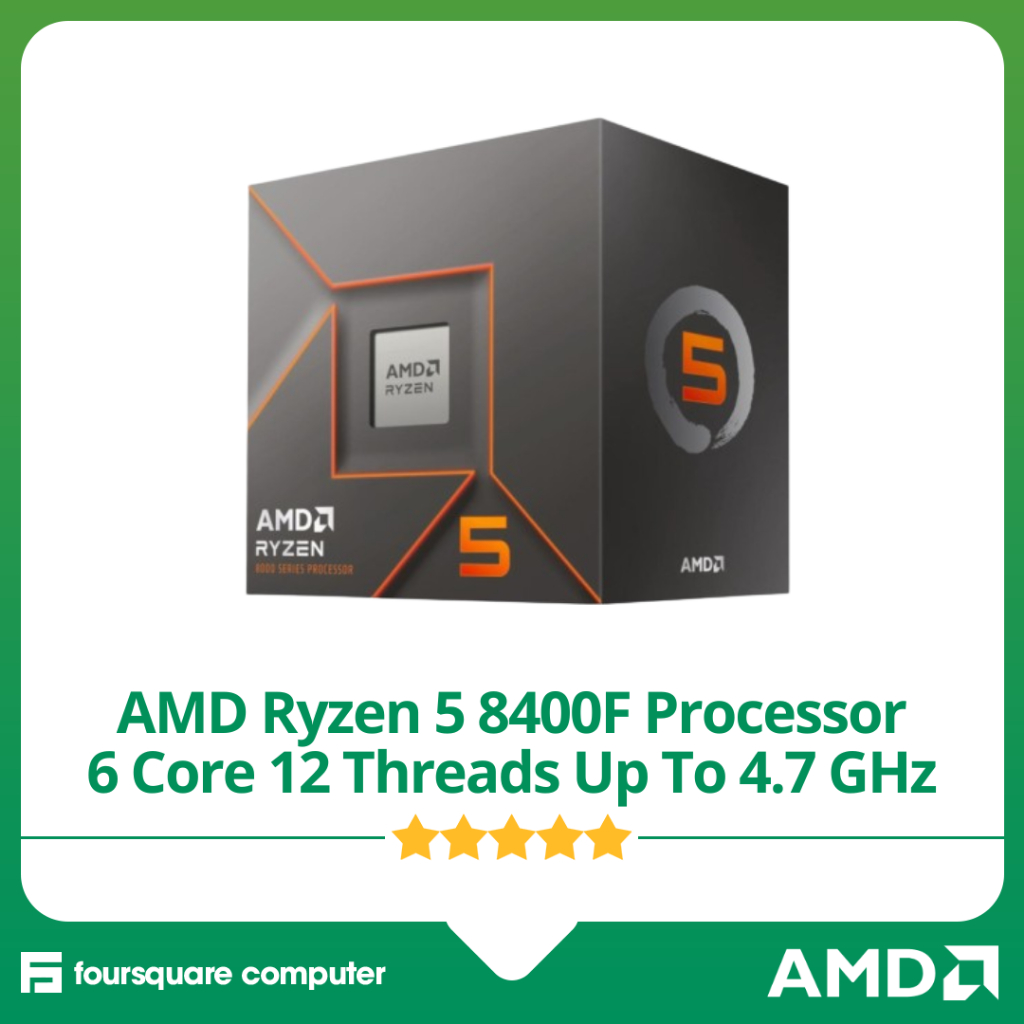 Processor AMD Ryzen 5 8400F Gaming Processor Box & Tray 6 Core 12 Threads Up To 4.7 GHz Resmi JunDW