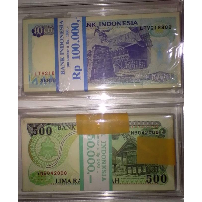 Uang gepokan 1000 dan 500 th 90an