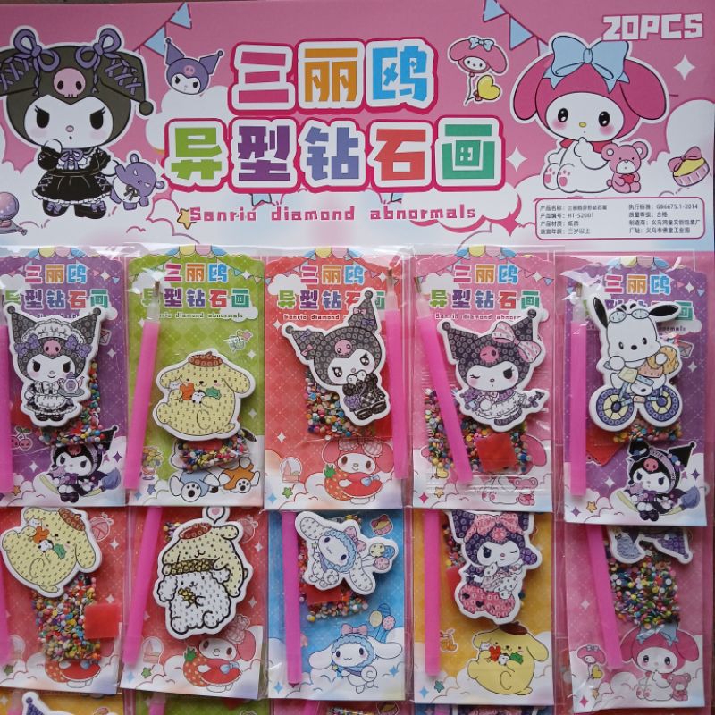 

sanrio diamond abnormals 1pcs stiker manik busa