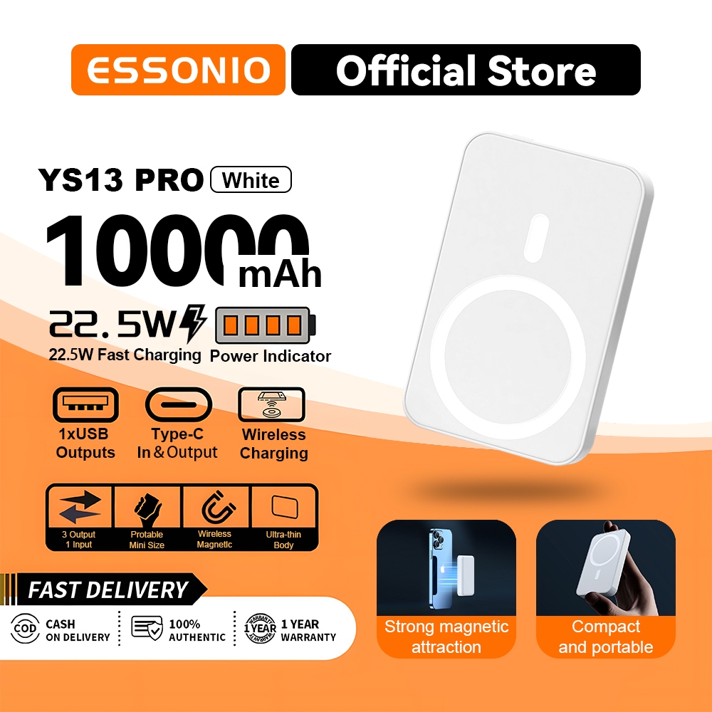 ESSONIO Original Powerbank/Magsafe YS13 Pro Battery Pack Wireless Powerbank Magnetic 10000mAh Wirele