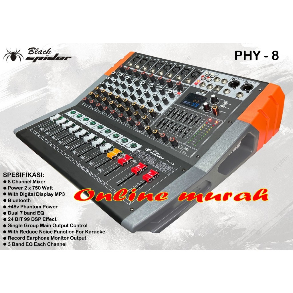 new power mixer black spider phy 8 1500 watt 750 x 2 blackspider phy8
