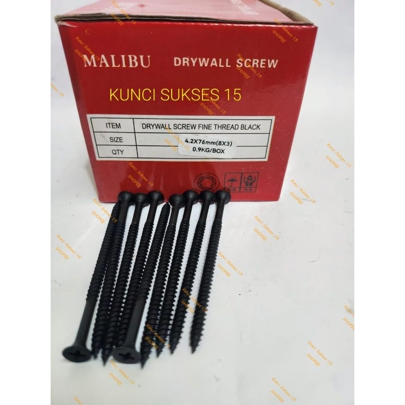 Skrup Gypsum 6×3" inch MALIBU / Sekrup Gipsum 7 cm / Drywall  Screw