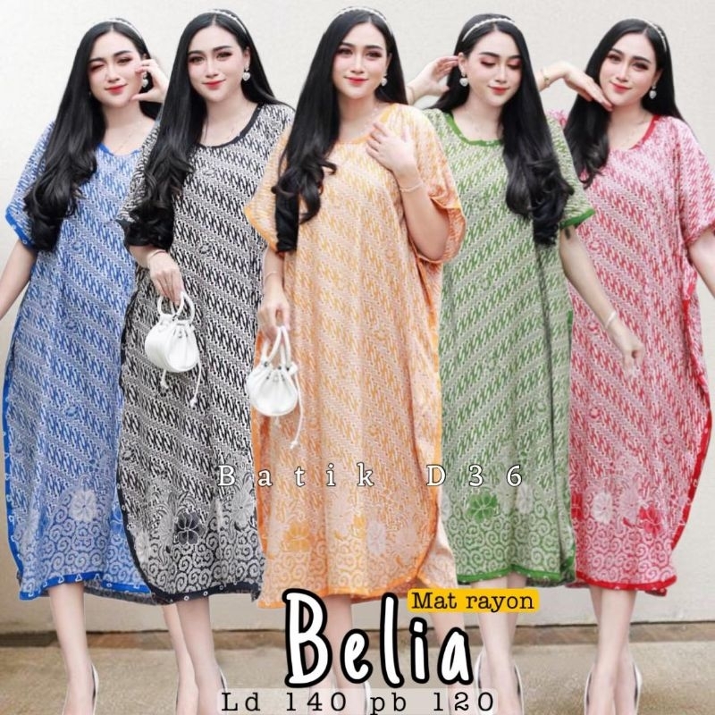 alesha Daster belia rayon halus super super jumbo motif batik baju santai tidur wanita putri ibu sim