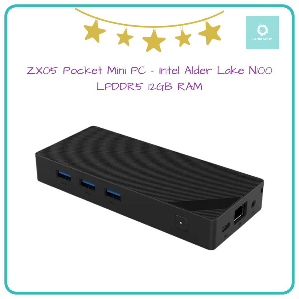 ZX05 Pocket Mini PC - Intel Alder Lake N100 - LPDDR5 12GB RAM