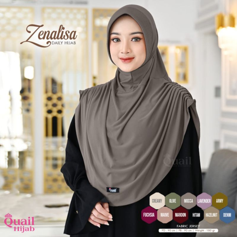 Jilbab Instan Polos / Jilbab Kerut Samping Zenalisa QuaiL Hijab