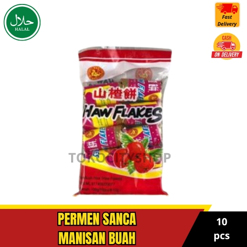 

Haw Flakes San Zha Pian Permen Sanca Manisan Buah Isi 10Pcs