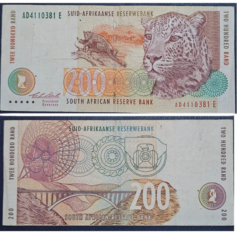 #Supermurah Dibawah Kurs Uang Afrika Selatan 200 Rand Commemorative 2010 Kondisi AXF Bagus Original 