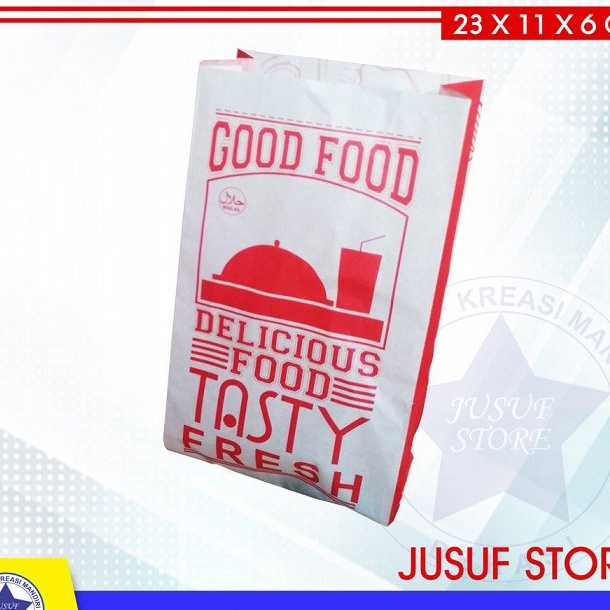 

Terbaru Paperbag Universal Kantong Makanan Foodgrade 1pcs
