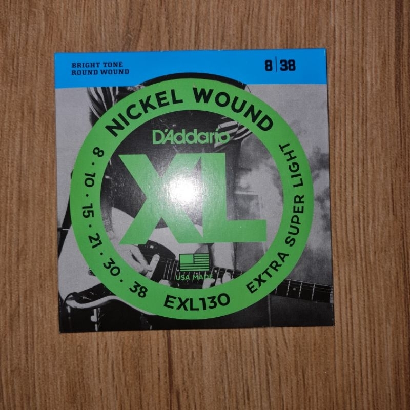 senar gitar Daddario elektrik ukuran 008-038 tipe EXL130