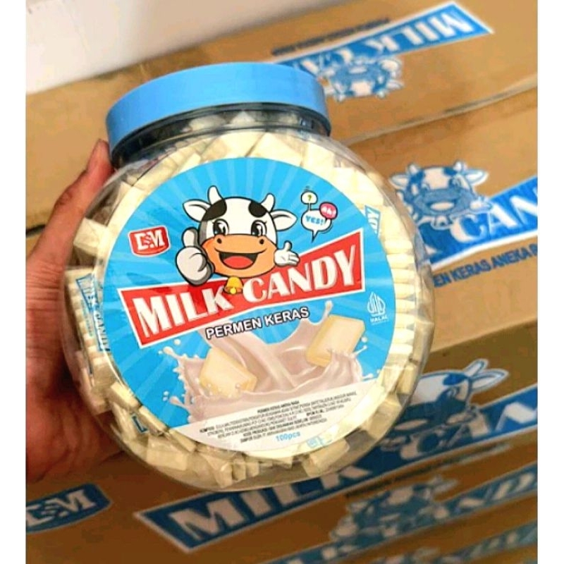 Permen DSM Milk Candy Toples isi 100 Permen Susu