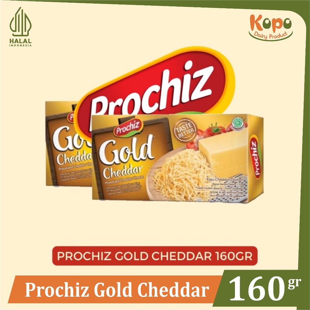 

Keju Prochiz Gold Cheddar 160gr - Keju Cheddar - Halal