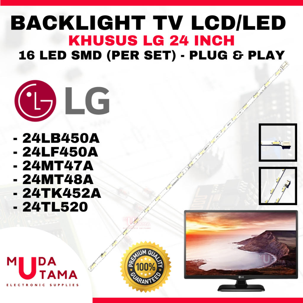 BACKLIGHT SMD TV LG 24 INCH - 24LB450A 24LF450A 24MT47A 24MT48A 24TK452A 24TL520 - BACKLIGHT TV LG 2