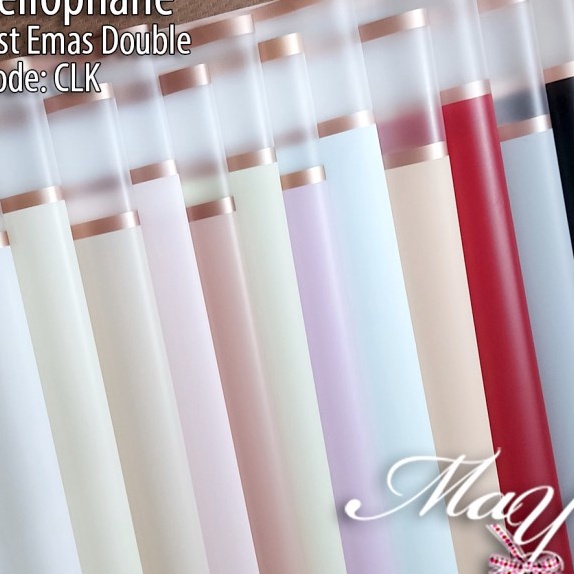

Langka 2 lbr Cellophane Jelly border Emas Dobel Flower Wrap Paper Buket CLK