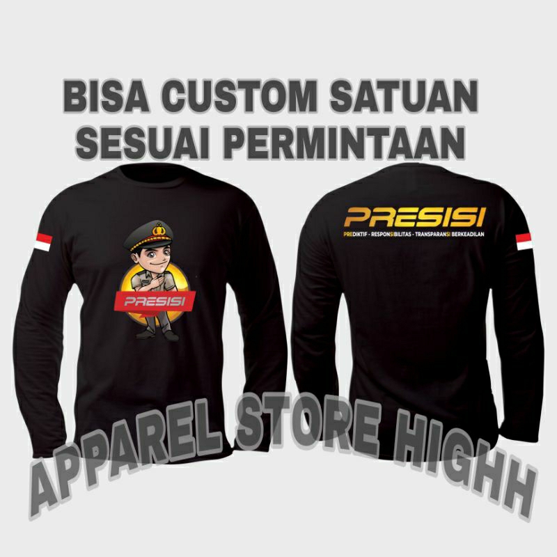 Kaos Logo Presisi / Baju Polisi / Atasan Pria Wanita Presisi Polri Lengan Panjang Kaos Polri COD Jat