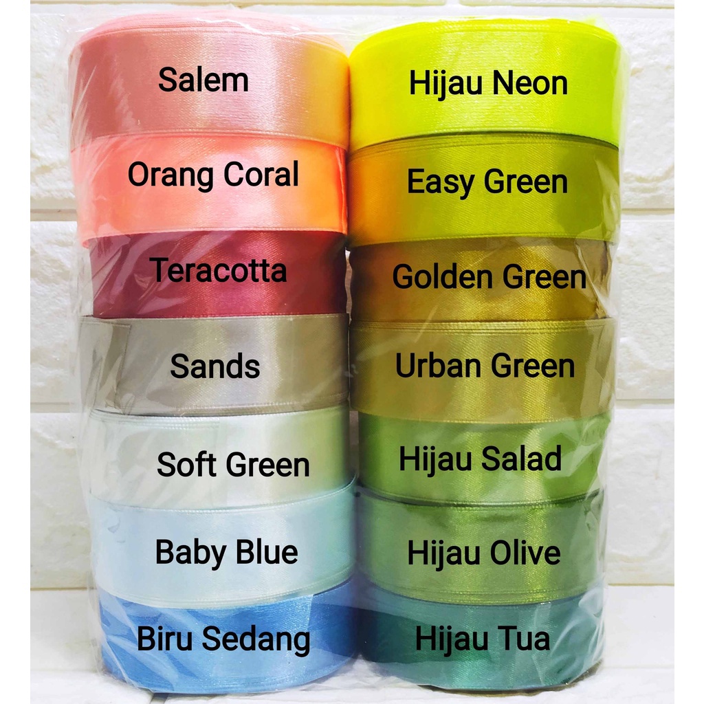 

TERKENAL Pita Satin 1 inch WARNA KHUSUS Pita satin WARNA KHUSUS