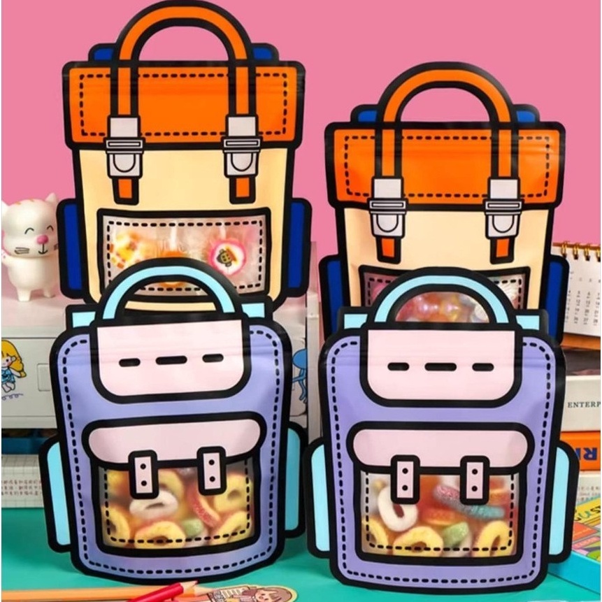 

FG2 1pcs Plastik Snack Goodie Bag Hadiah Ziplock Birthday Packaging Bag