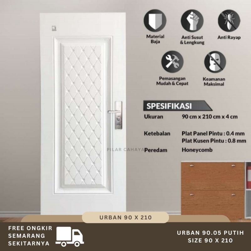 Pintu Baja Fortress Urban 80.05 & 90.05 Motif Kayu