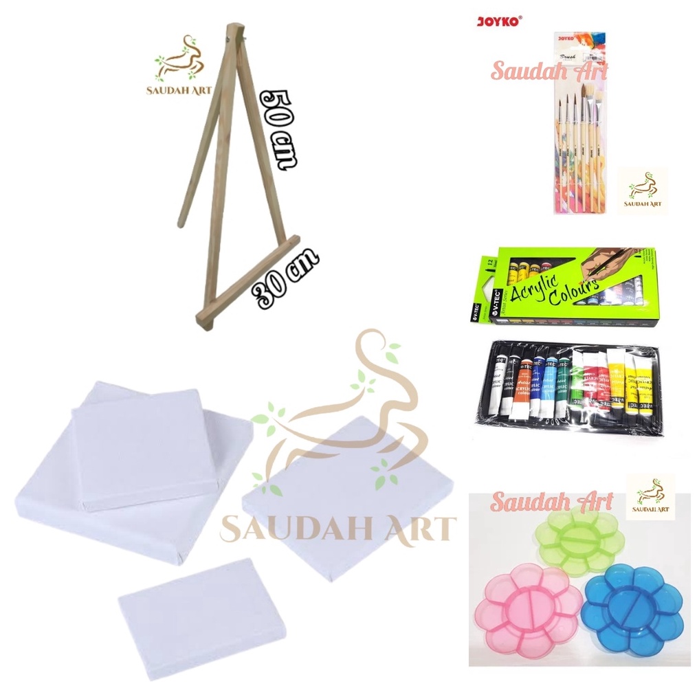 

TERLARISSS Paket Lukis Lengkap kanvaskuaspaletcat akrilikeasel