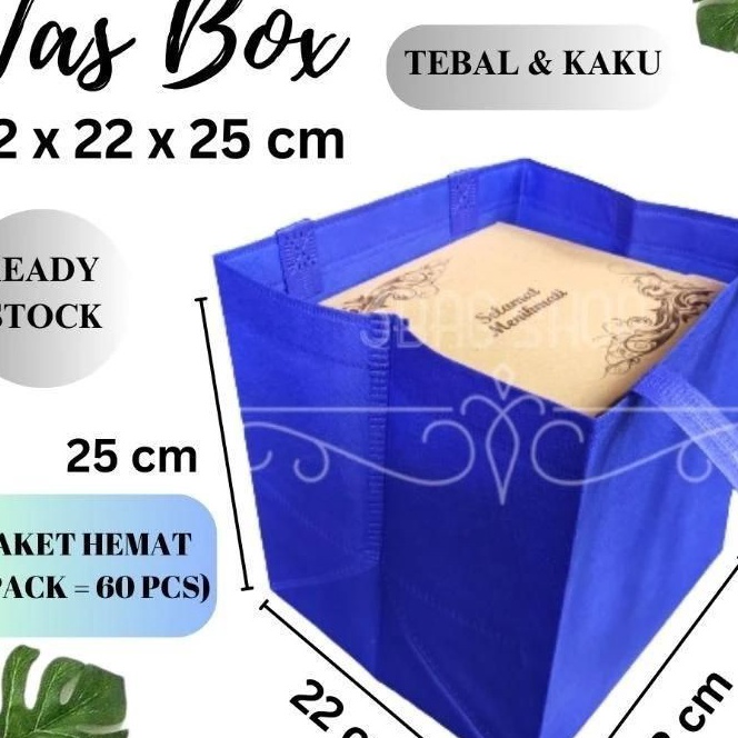 

KF7 1 PACK 6 PCS Tas Hajatan 22x22 cm Tinggi 25 cm Tas Nasi Kotak Tas Spunbond Goodie Bag Tas Aqiqahan Tas Berkatan Tas Box Nasi