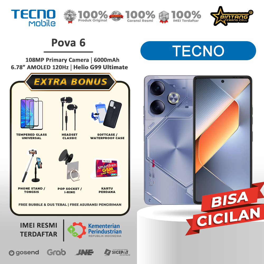 Tecno Pova 6 ram 12/256gb pova6 ram 8/256gb garansi resmi