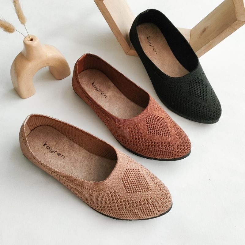 SEPATU FLAT SHOES RAJUT WANITA JOANNE KAYREN