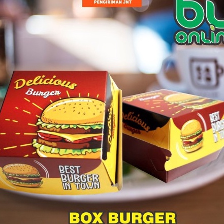 

Hematku Kotak Burger 95x95x8 isi 5 pcs Dus Burger Box Burger Kemasan Burger Packaging Burger