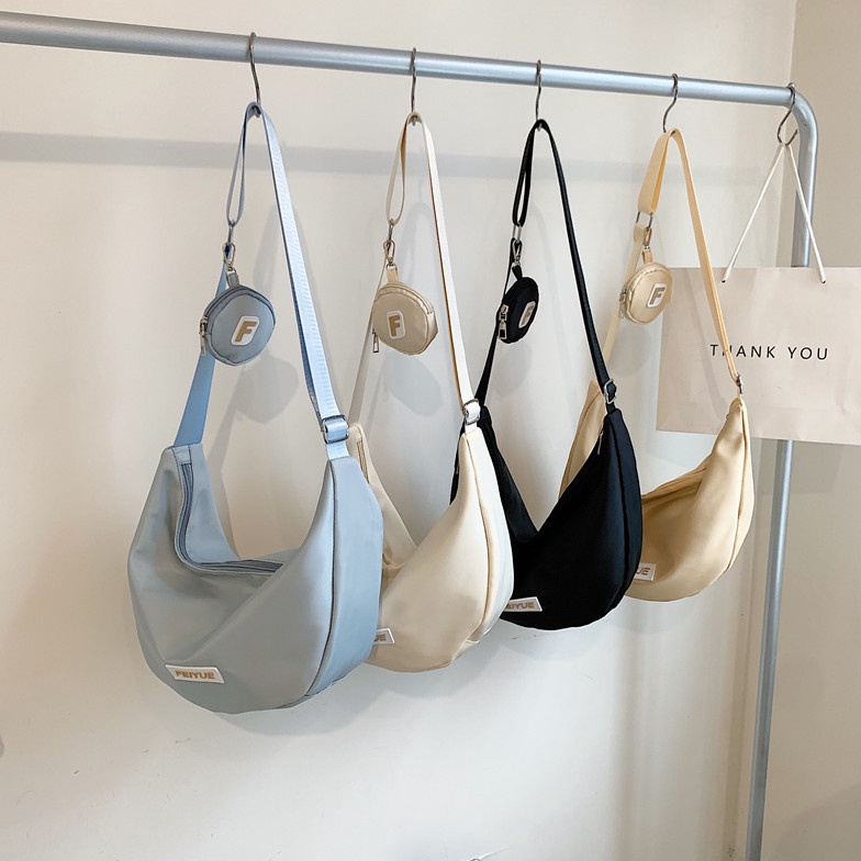 HARGA GROSIR  FEI Sling Bag Wanita Bahan Nylon Tas Selempang Bahu Wanita Trend Y2K Kekinian Lucu Kor