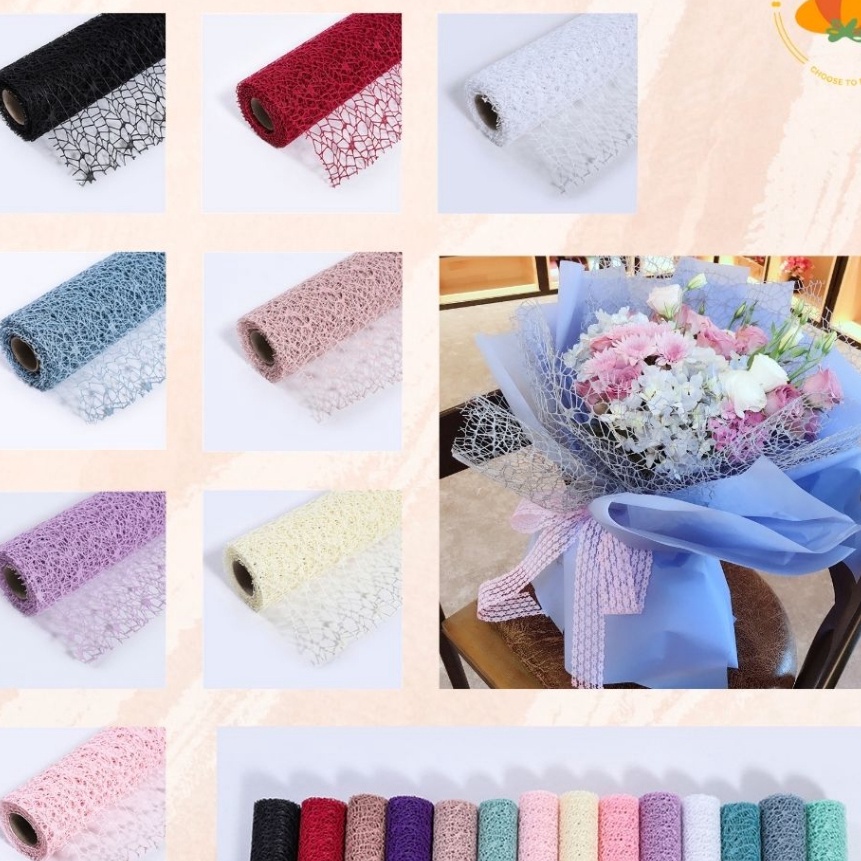 

KI3 1 ROLL Flower Wrapping Paper Jaring Spider Korea Polyn et Spider Mesh Roll Kertas Buket Bunga Florist Korean Jaring Net Roll Flower Wrapping Buket Bouquet