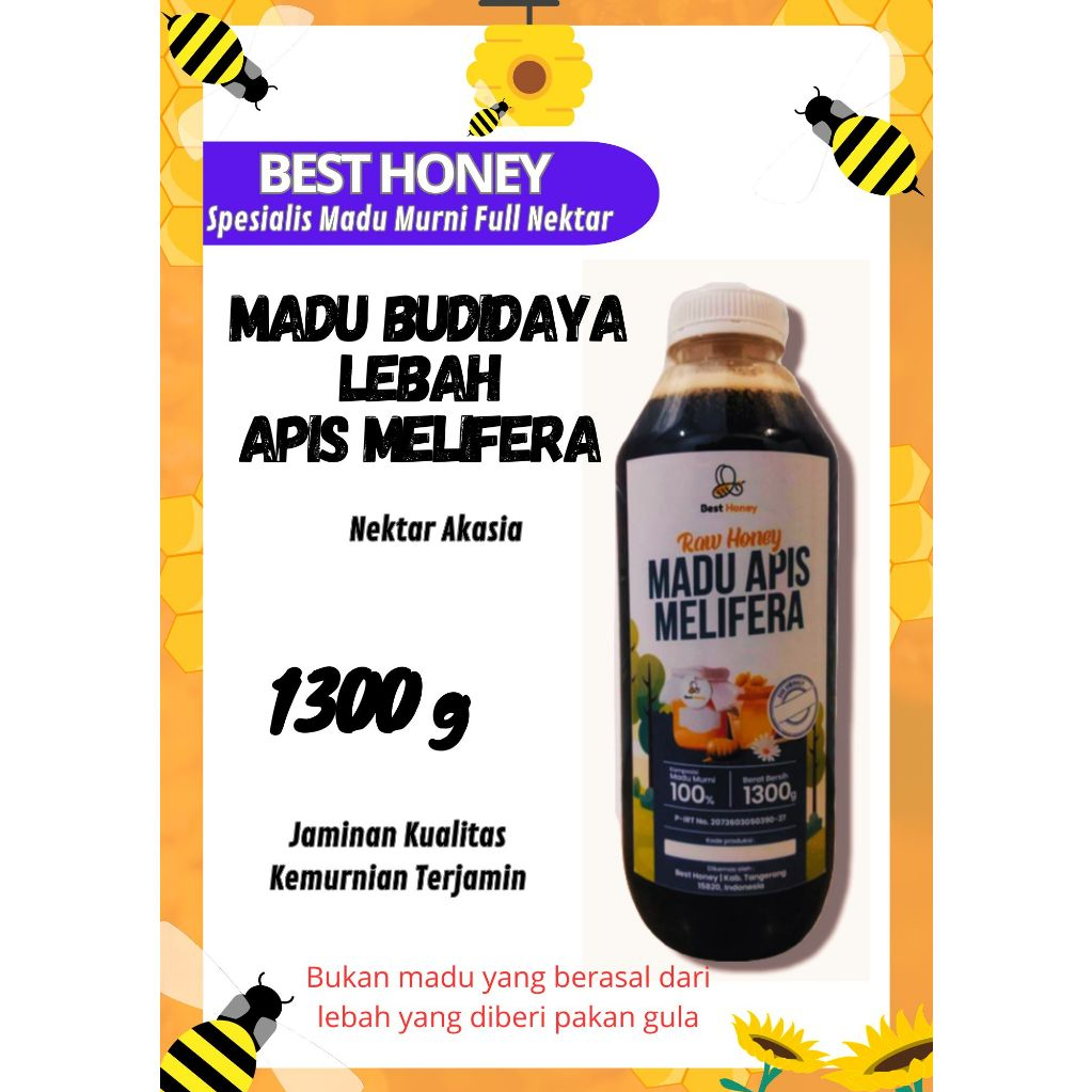 

Best Honey Madu Murni Lebah Apis Melifera full Nektar Akasia 1300g