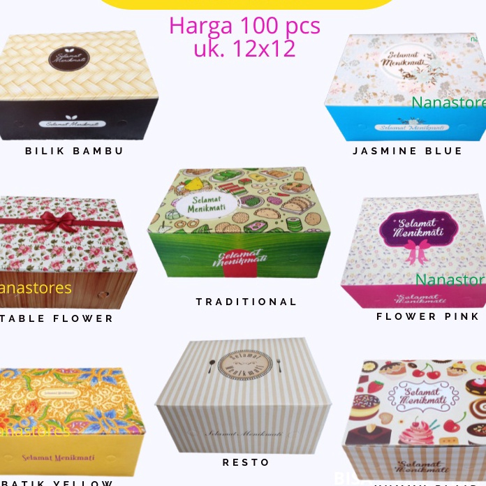 

HJ6 1 Pcs Dus Kue Ukuran 12x12 Snack Box Dus Snack Dus Kue Basah