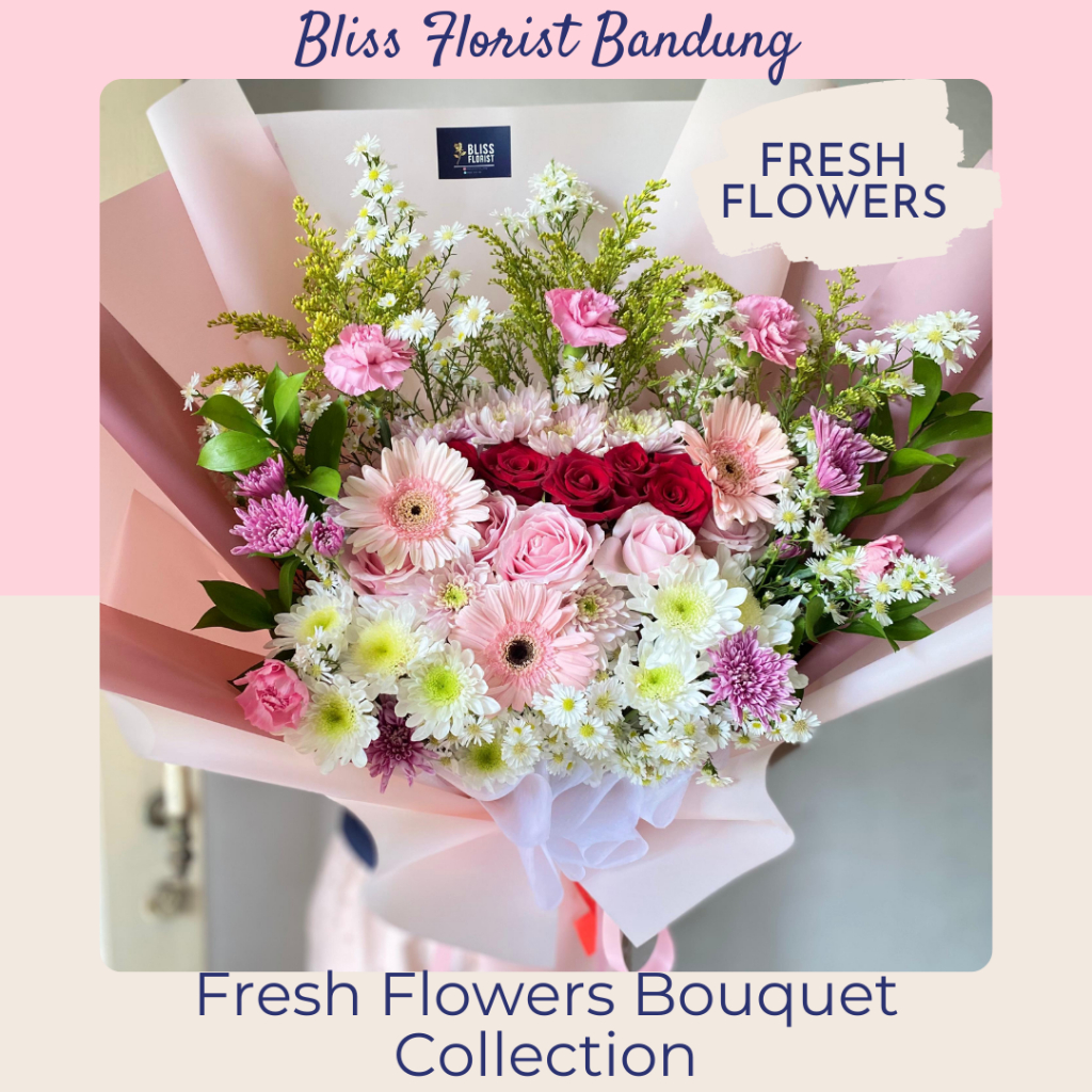 Buket bunga fresh + bucket bunga Asli + Buket Mawar Gerbera asli Buket bunga wisuda