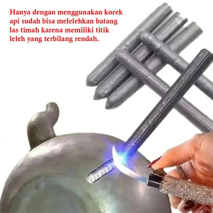 3PCS Batang Las Timah Bakar Korek Api Tambal Timah Bakar Stik Lilin Solder Suhu Rendah kawat las