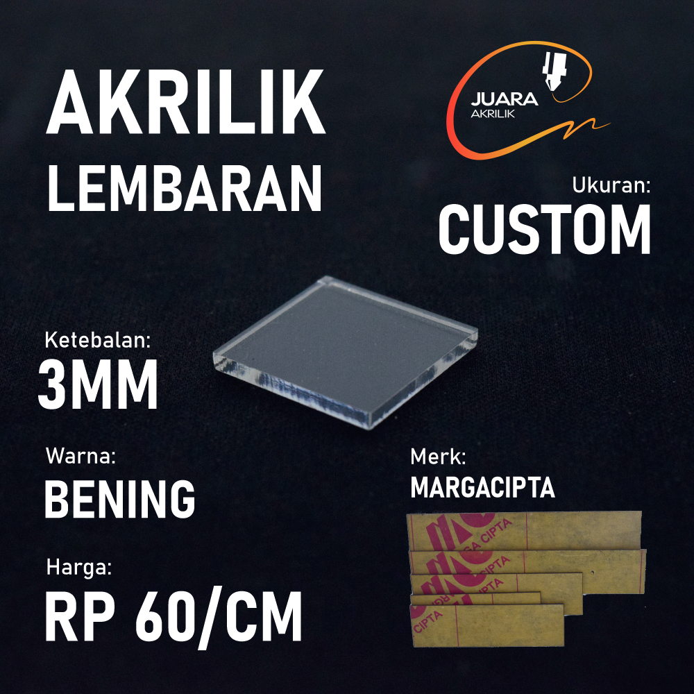 Akrilik Lembaran 3mm Costum | BENING