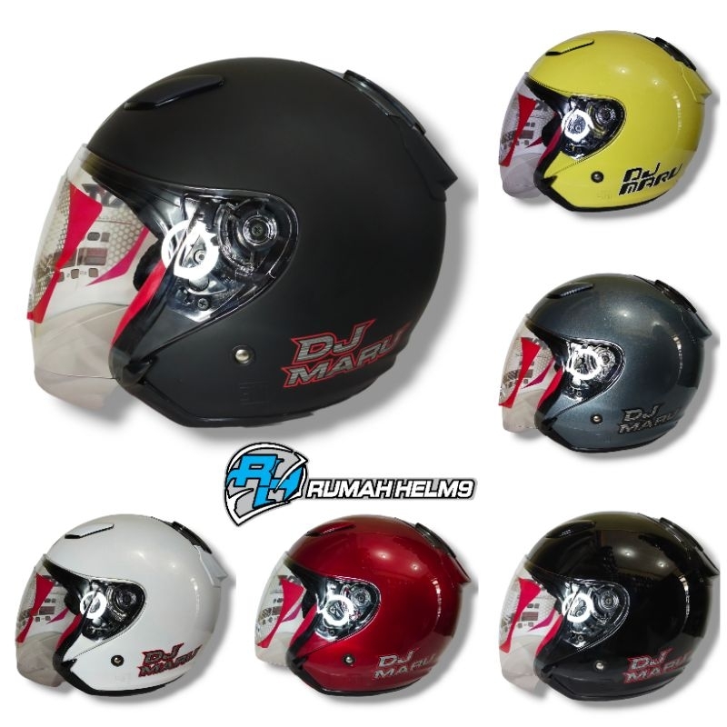 HELM KYT DJ MARU SOLID ORIGINAL HELM MOTOR MURAH LISENSI SNI DOT