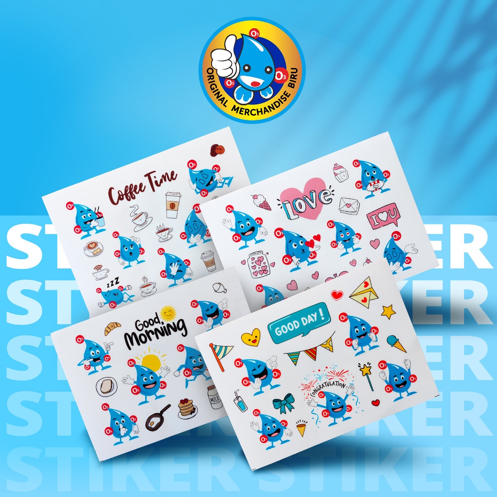 

Sticker Lucu Mr.OTRI Set Aksesoris Dekorasi Mainan Tempel Anak - Original Merchandise Biru