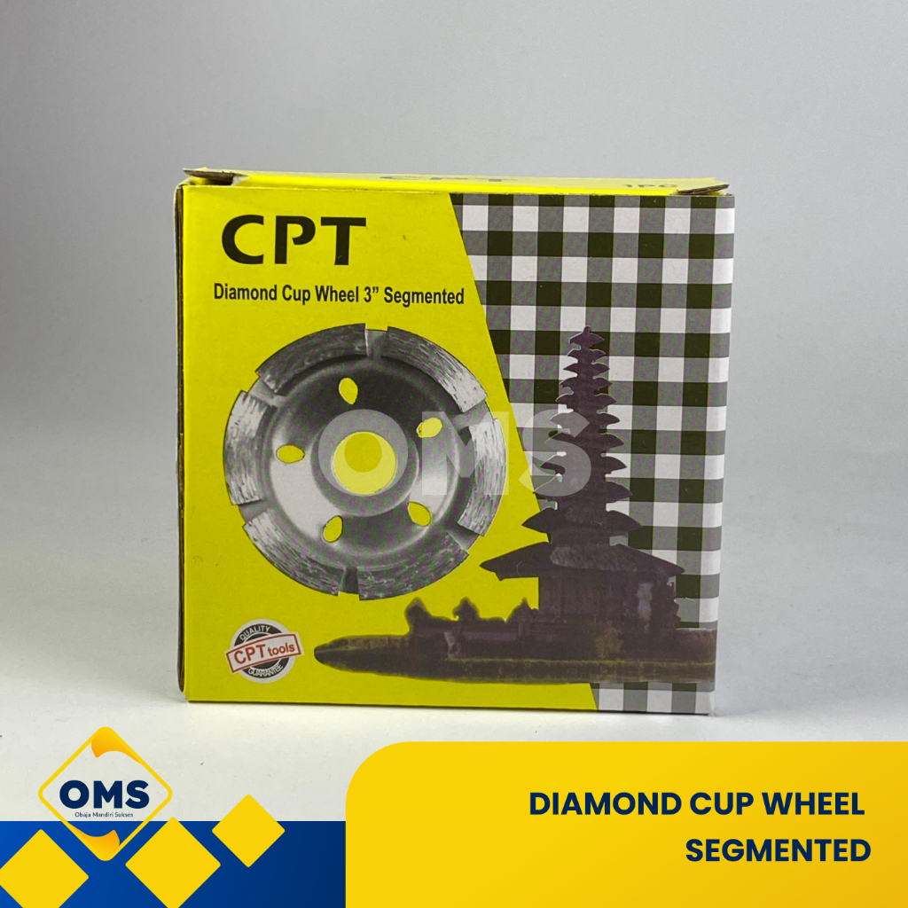 Diamond Wheel DW Segmented Single Cup Dry CPT National 3" 4" Pisau Potong Keramik Marmer Granit