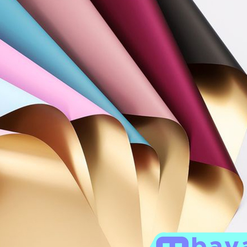 

FG2 2 LEMBAR Flower Wrapping Paper Bi Color Gold Emas Cellophane Kertas Buket Bunga KB2