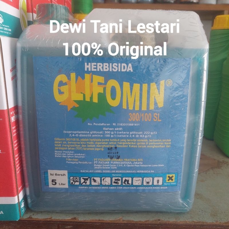 Glifomin 300/100 SL Herbisida Sistemik/Obat Rumput (5 Liter)