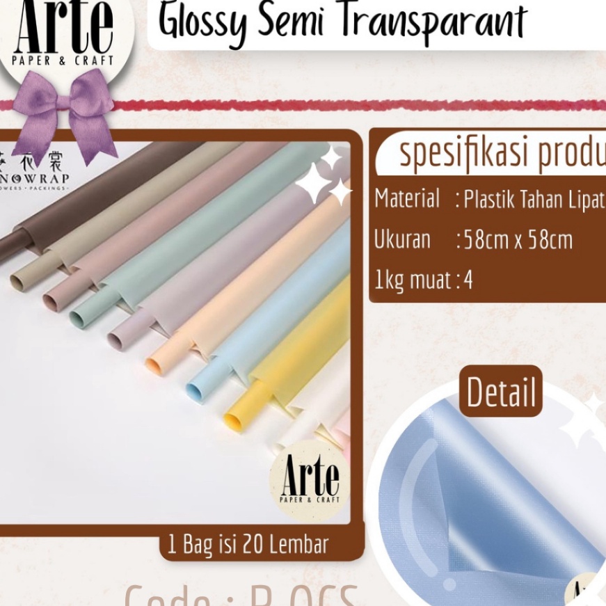 

FG2 2 Lembar Glossy Semi Transparant Kertas Buket Korea Bunga Flower Wrapping Paper Kado Arte Grosir Jakarta PQCS